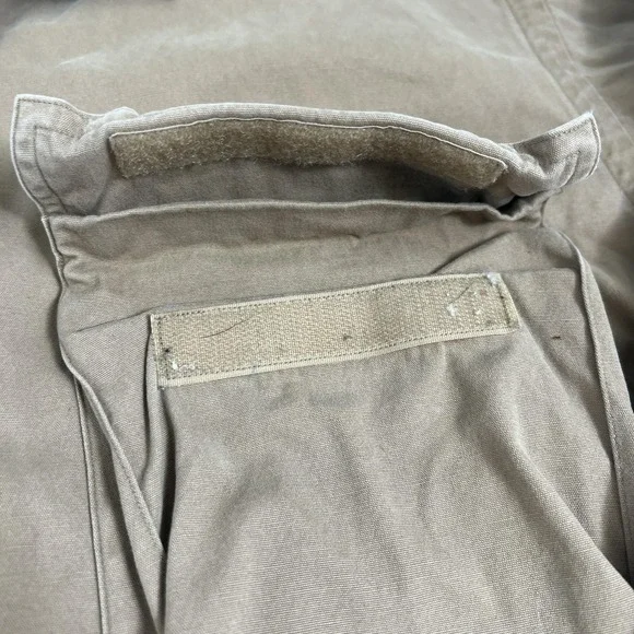 Vintage Polo Ralph Lauren Shirt XL Beige Twill Long Sleeve 1/2 Zip Military - Picture 10 of 16